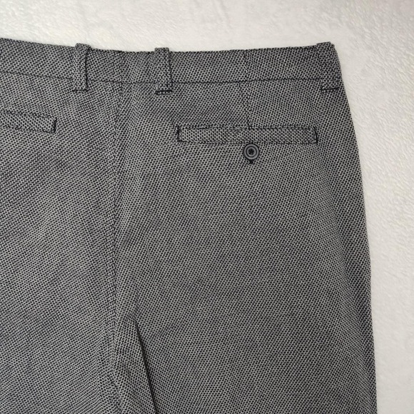 Carbon2Cobalt Pants Mens 36x33 Gray Check Cotton Chino Straight Casual Trousers - Picture 5 of 12